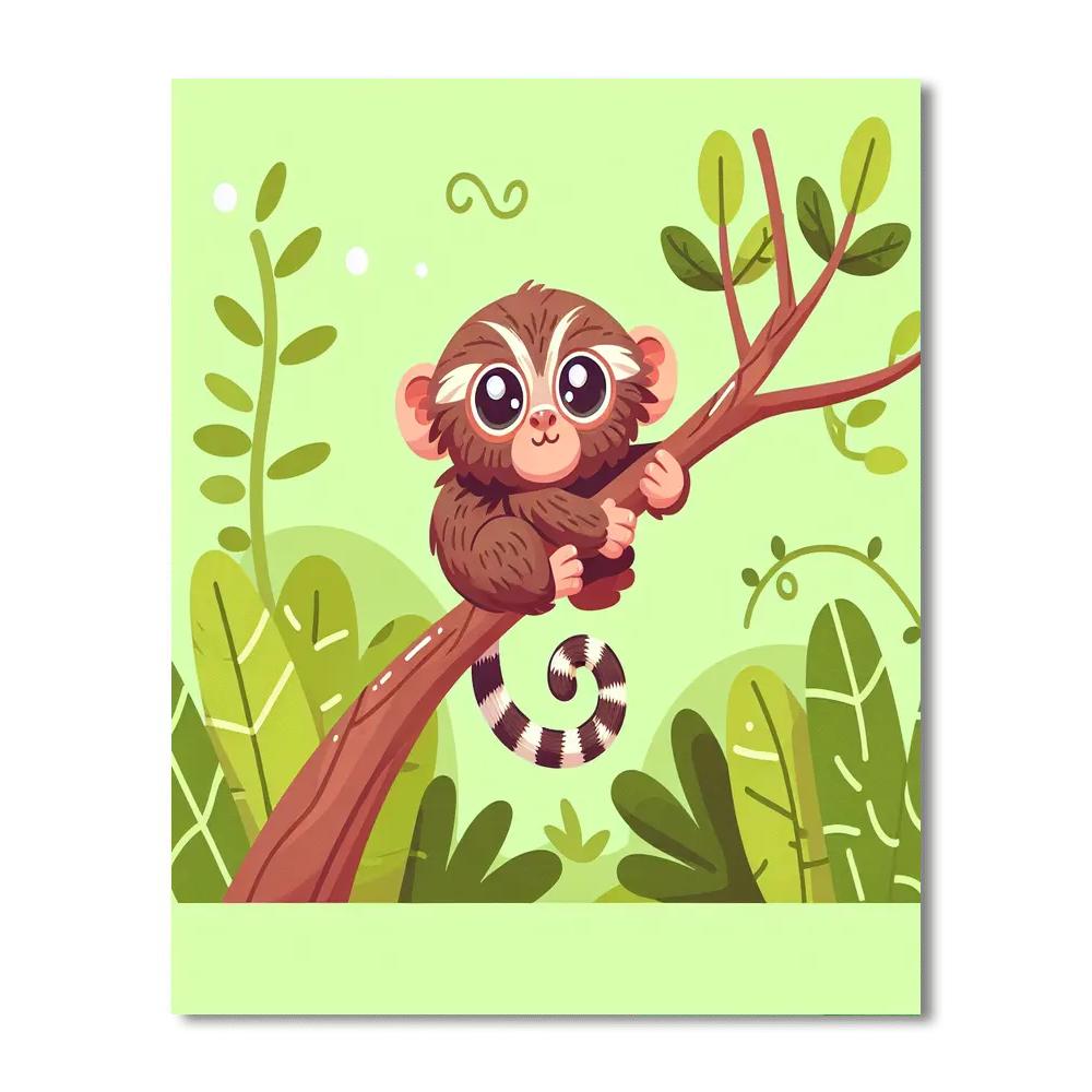 Playful Pygmy Marmoset Paint By Numbers Art