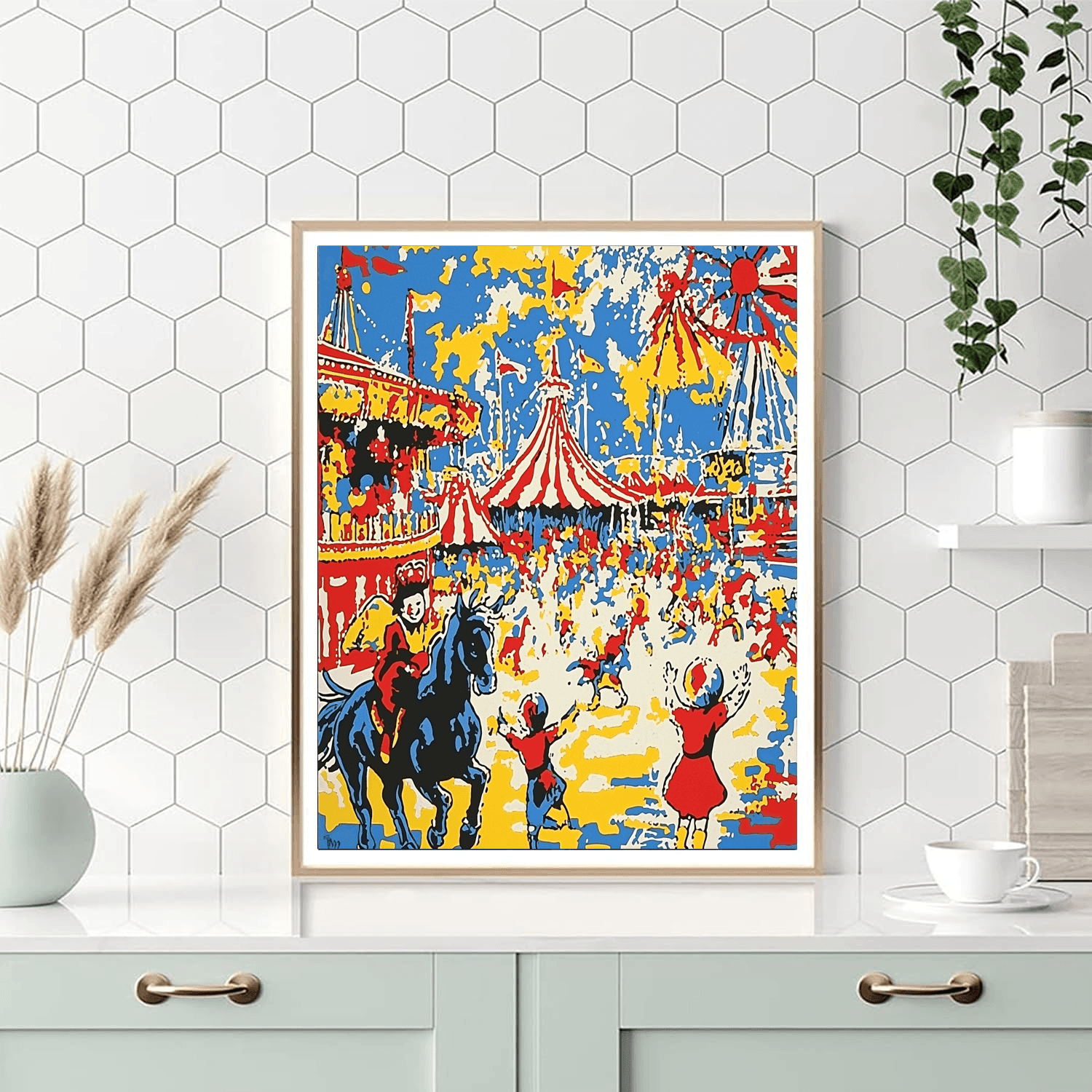 Keith Haring Inspired Whimsical Circus Delight  Paint By Number