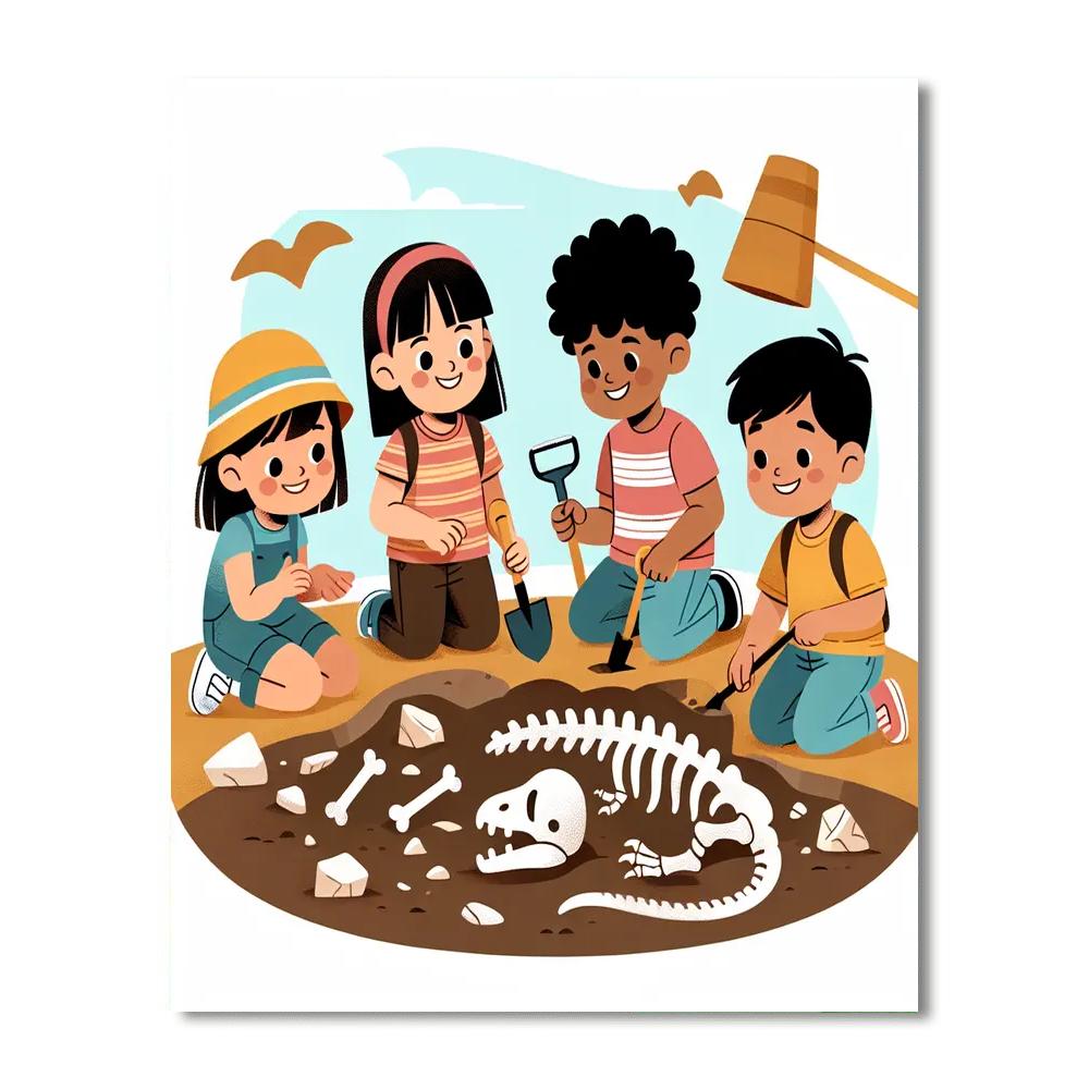 Fossil Dig Adventure Number Painting
