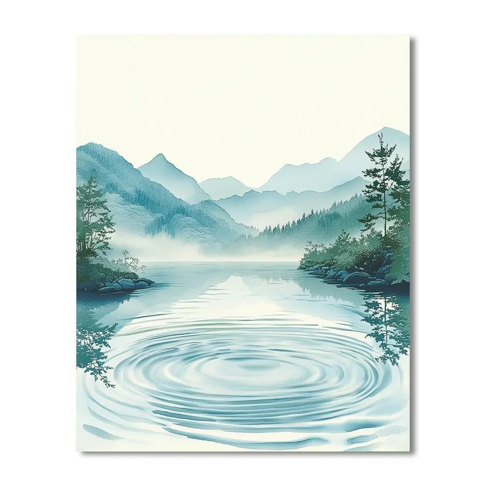 Utagawa Hiroshige Inspired Harmony Of Rippling Waters  Number Painting