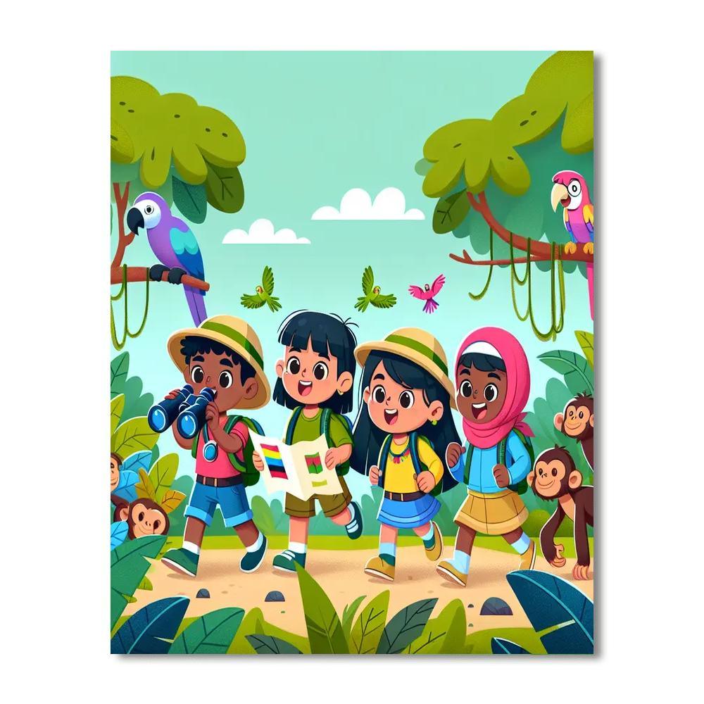 Jungle Exploration Journey Number Painting