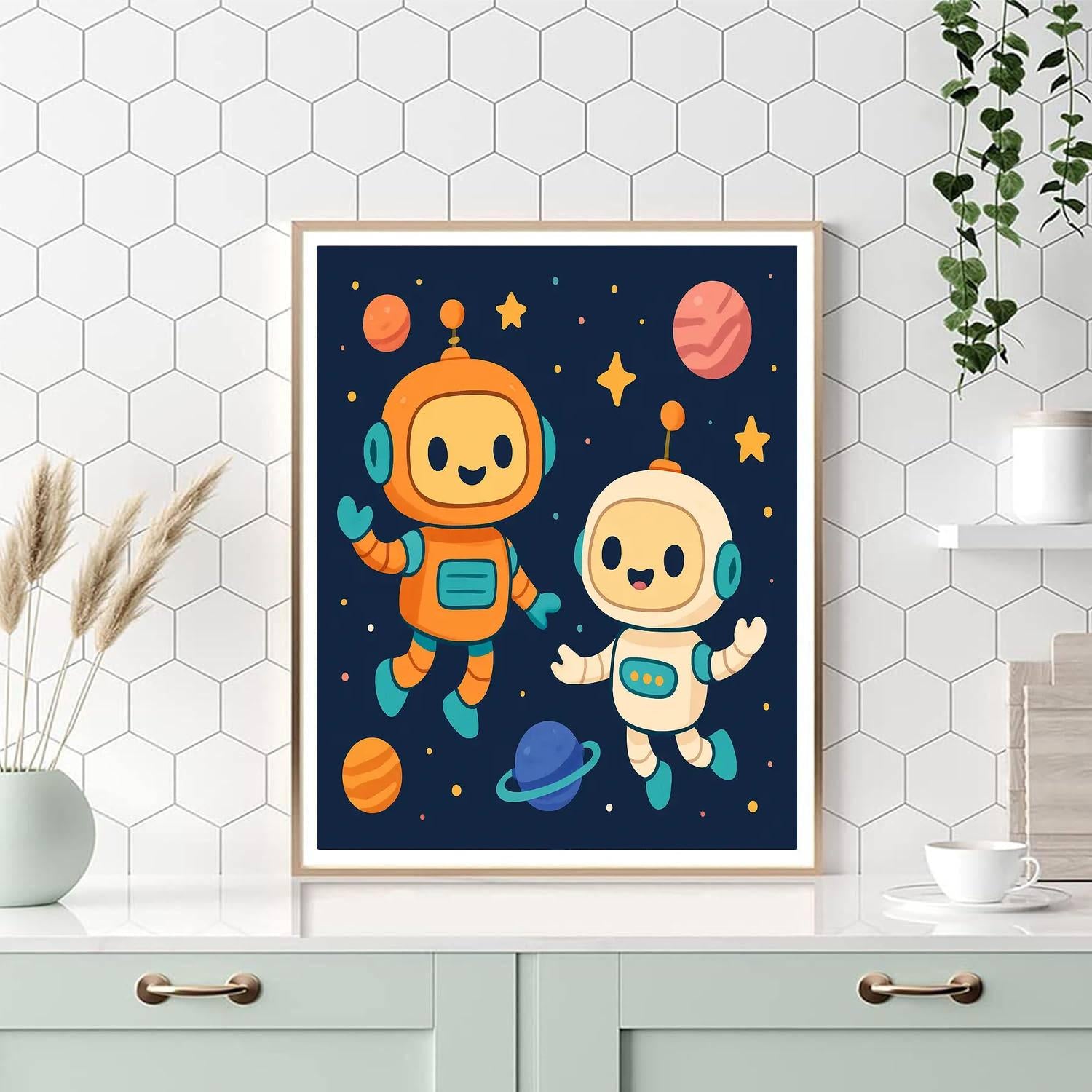 Curious Space Robots Paint By Numbers