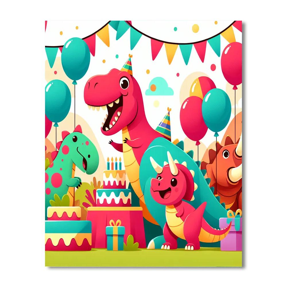 Colorful Dinosaur Party Numbered Painting Kits