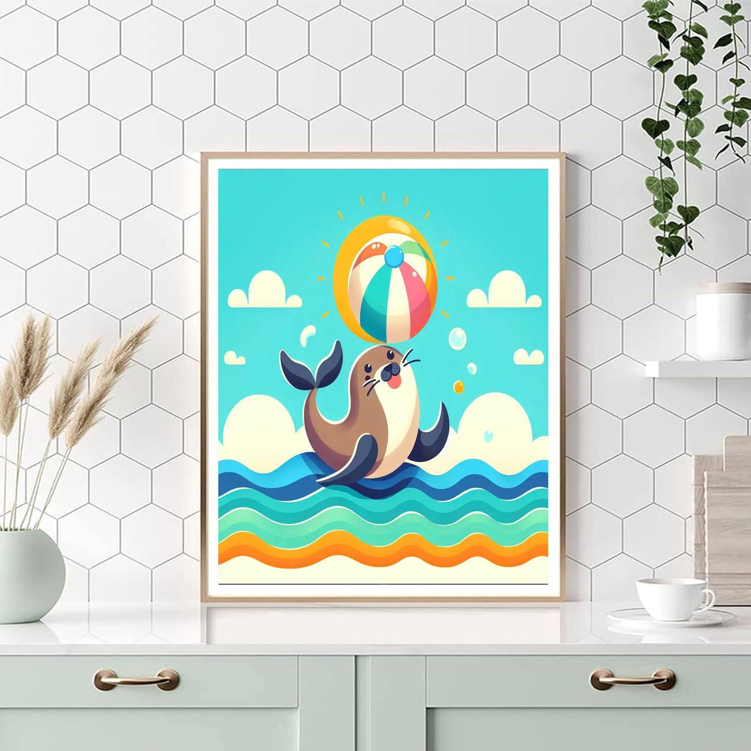 Silly Sealion Painting Number Kit