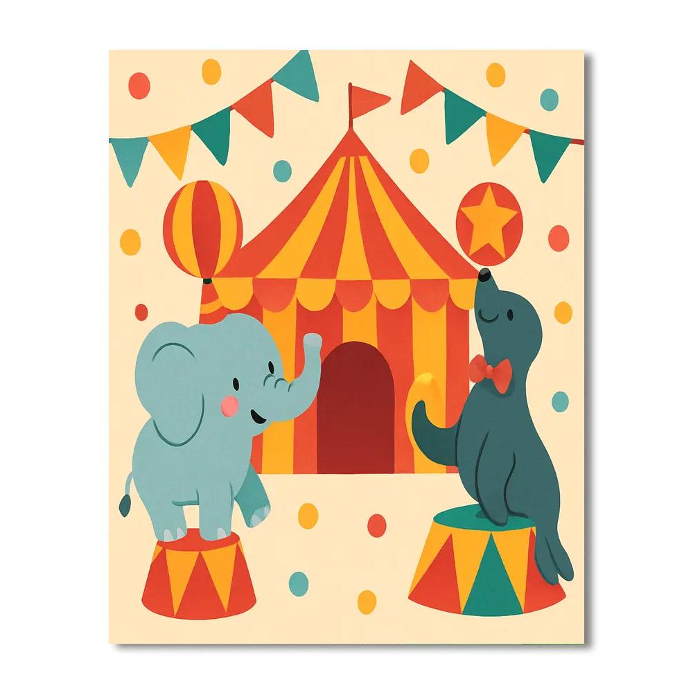 Charming Circus Pets Paint By Color