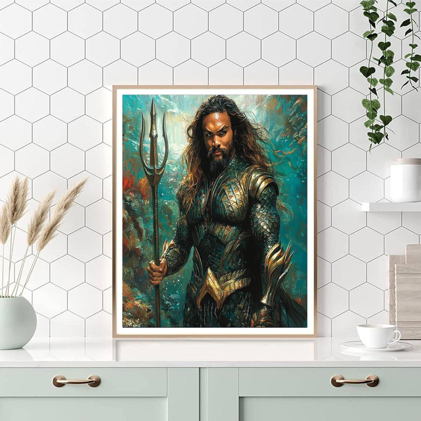 Jason Momoa: The Titan Of The Ocean As Aquaman Numbered Painting Kits