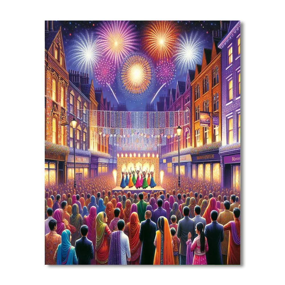 Diwali In Leicester Number Painting