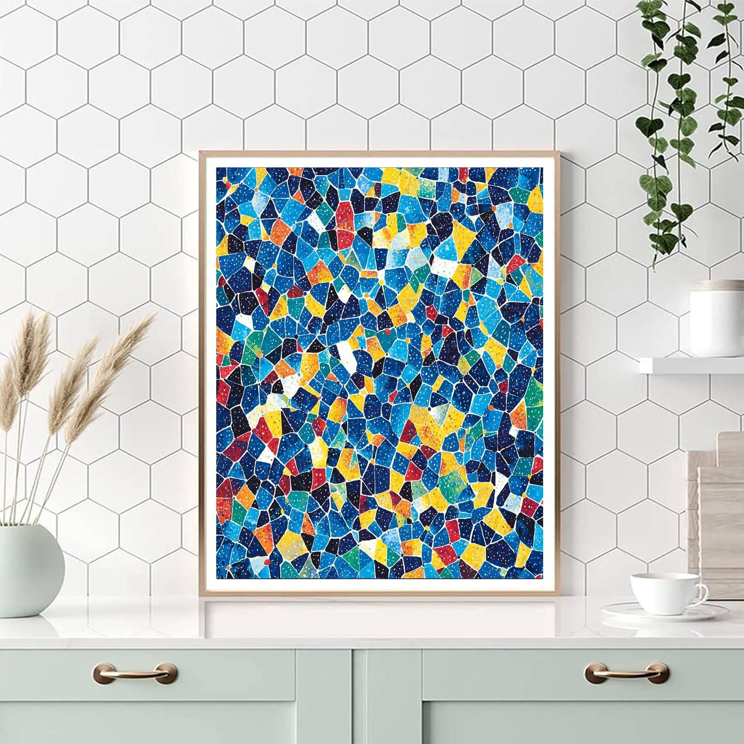 Georges Seurat Inspired Dynamic Geometric Dreamscape  Paint By Numbers Art