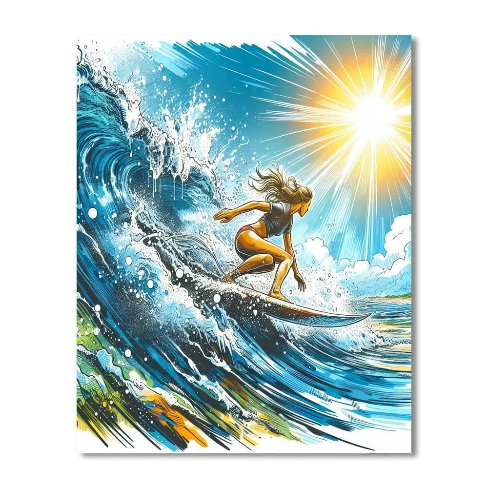 Dynamic Surf Adventure Paint By Numbers