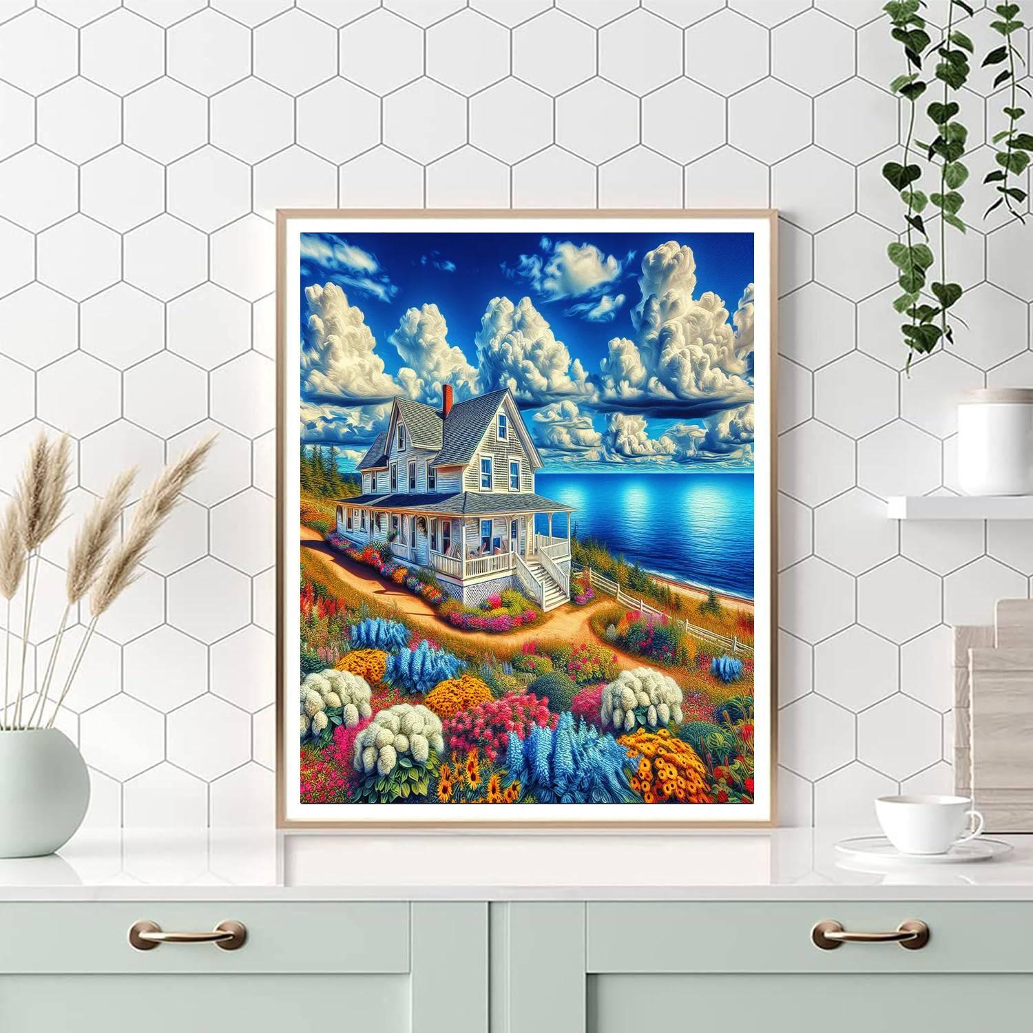 Coastal Cottage Retreat Painting Number Kit