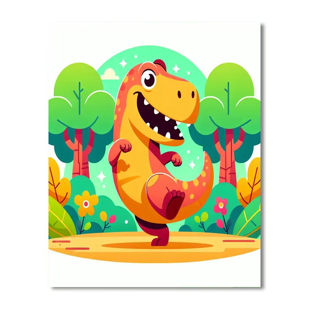 Dancing T-rex Paint By Numbers Kits