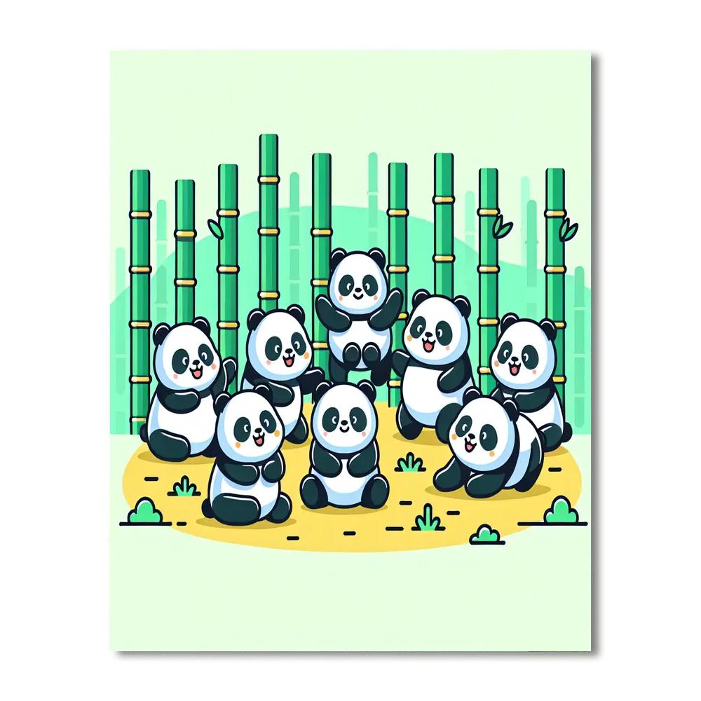 Adorable Panda Party Numbered Painting Kits