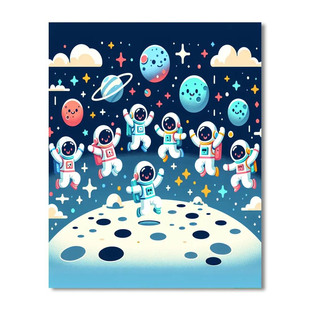 Astronauts' Space Playground Paint By Number