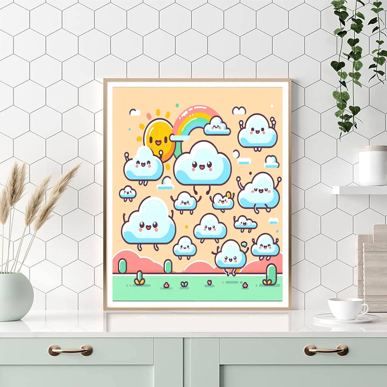 Cheerful Cloud Kingdom Painting Number Kit