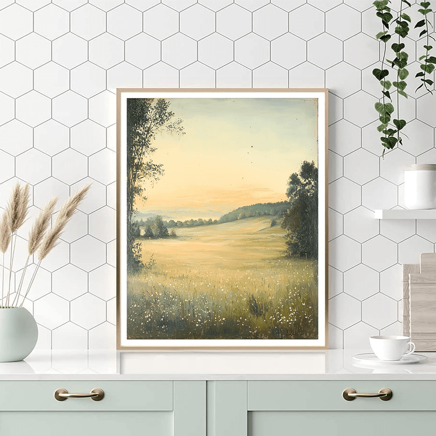 John Constable Inspired Peaceful Meadow At Dawn  Paint By Numbers Kits