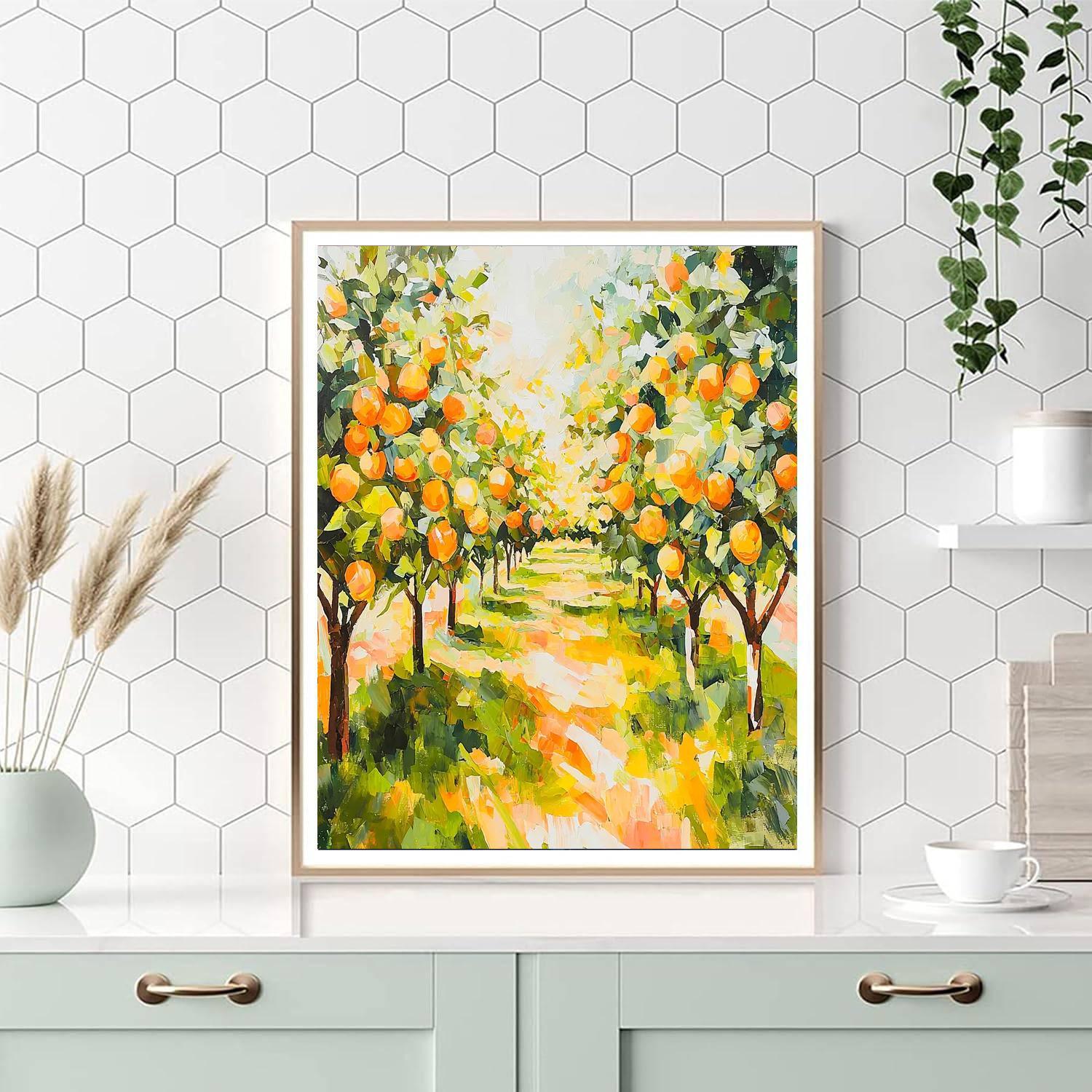 Paul Cézanne Inspired Luminous Orchard Dreamscape  Paint By Numbers Art