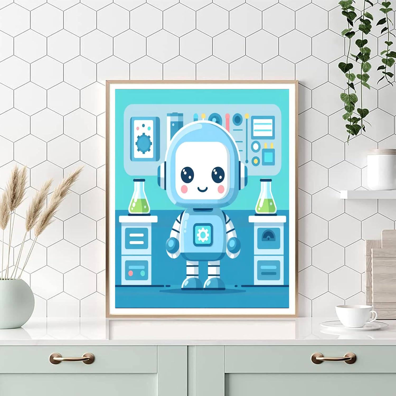 Robot Building Academy Number Painting