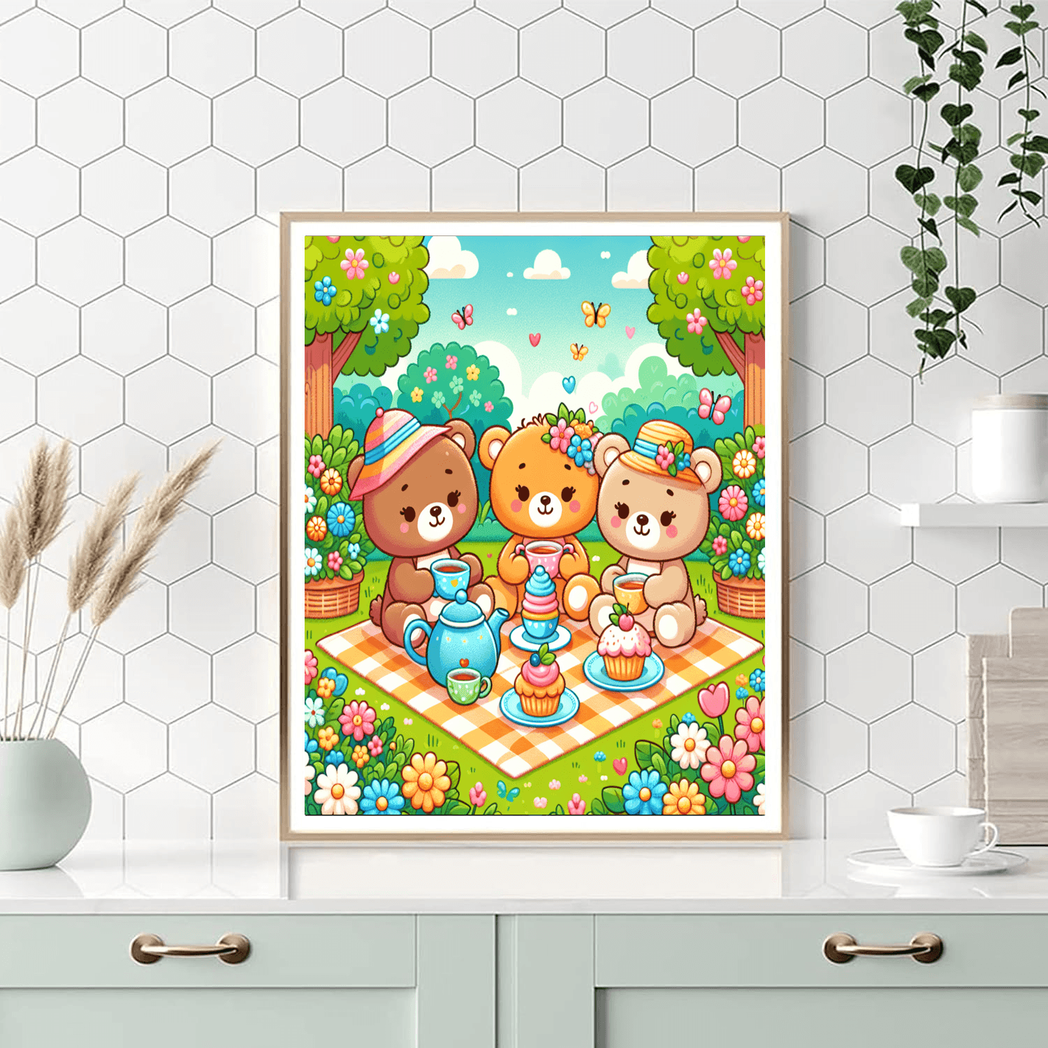 Teddy Bear's Tea Party Painting By Numbers Kit