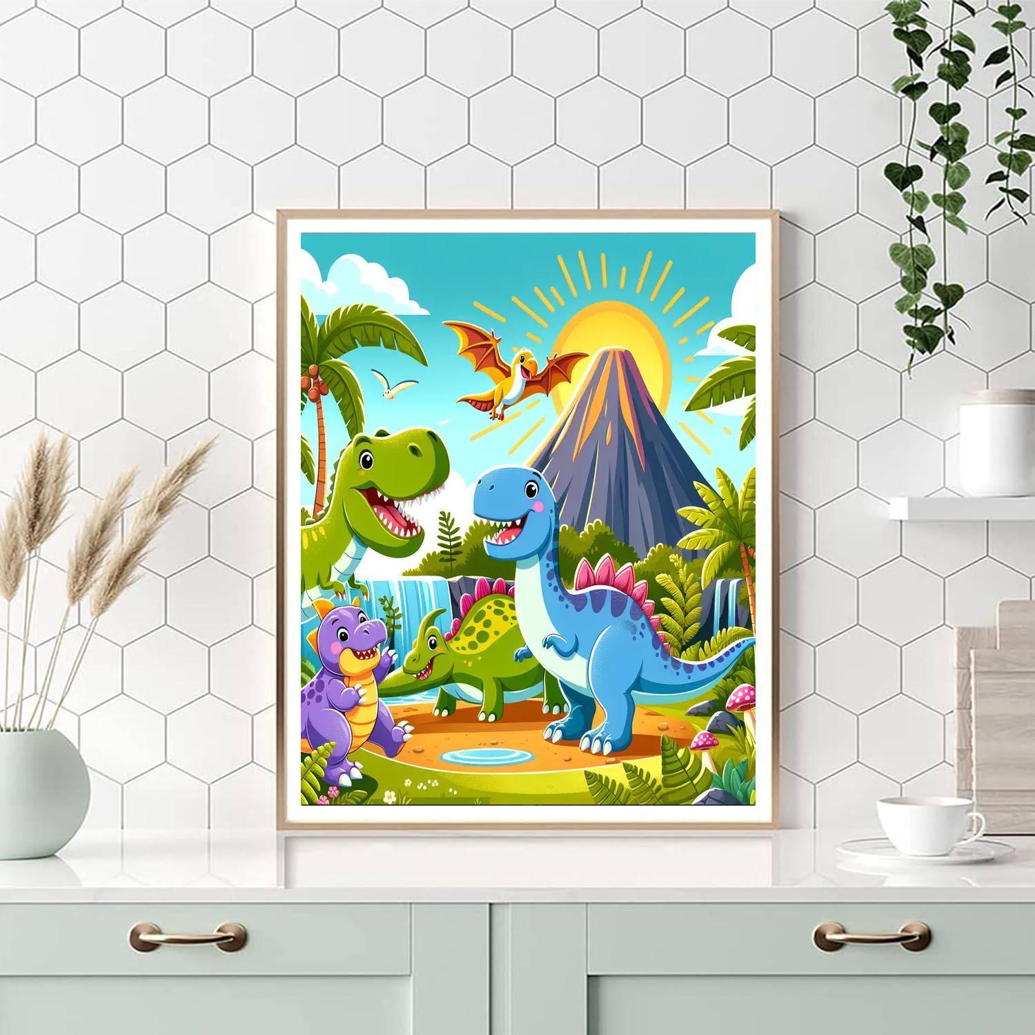 Exciting Dino Exploration Numbered Painting Kits