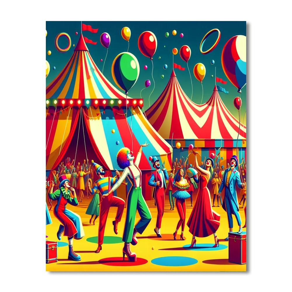 Whimsical Circus Town Paint By Color