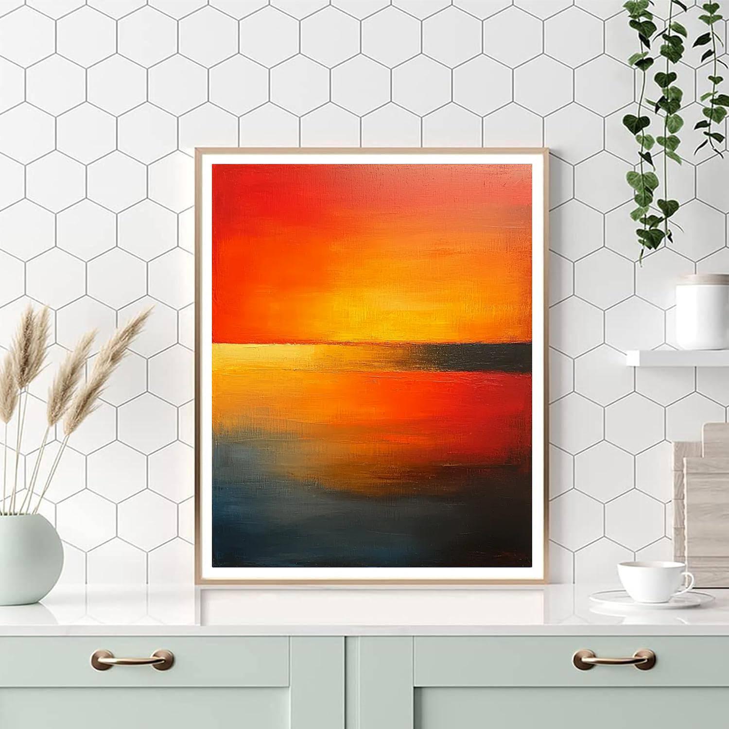 Rothko Inspired Abstract Sunset Horizon  Painting By Numbers Kit