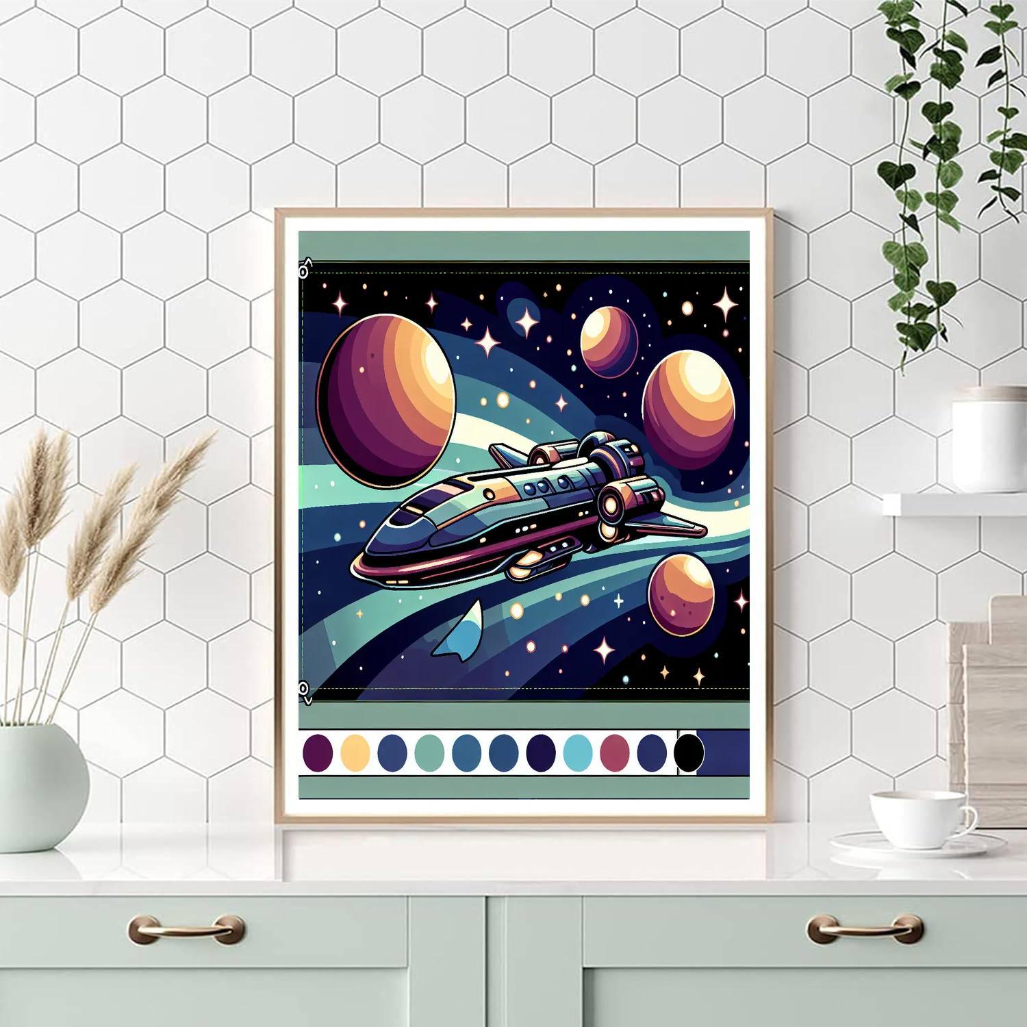 Galactic Explorer Spaceship Adventure Paint By Number