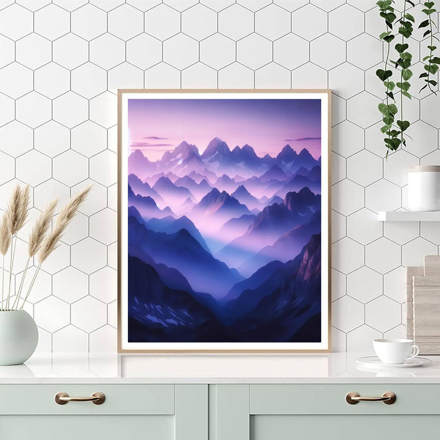 Twilight Alpine Glow Painting Number Kit