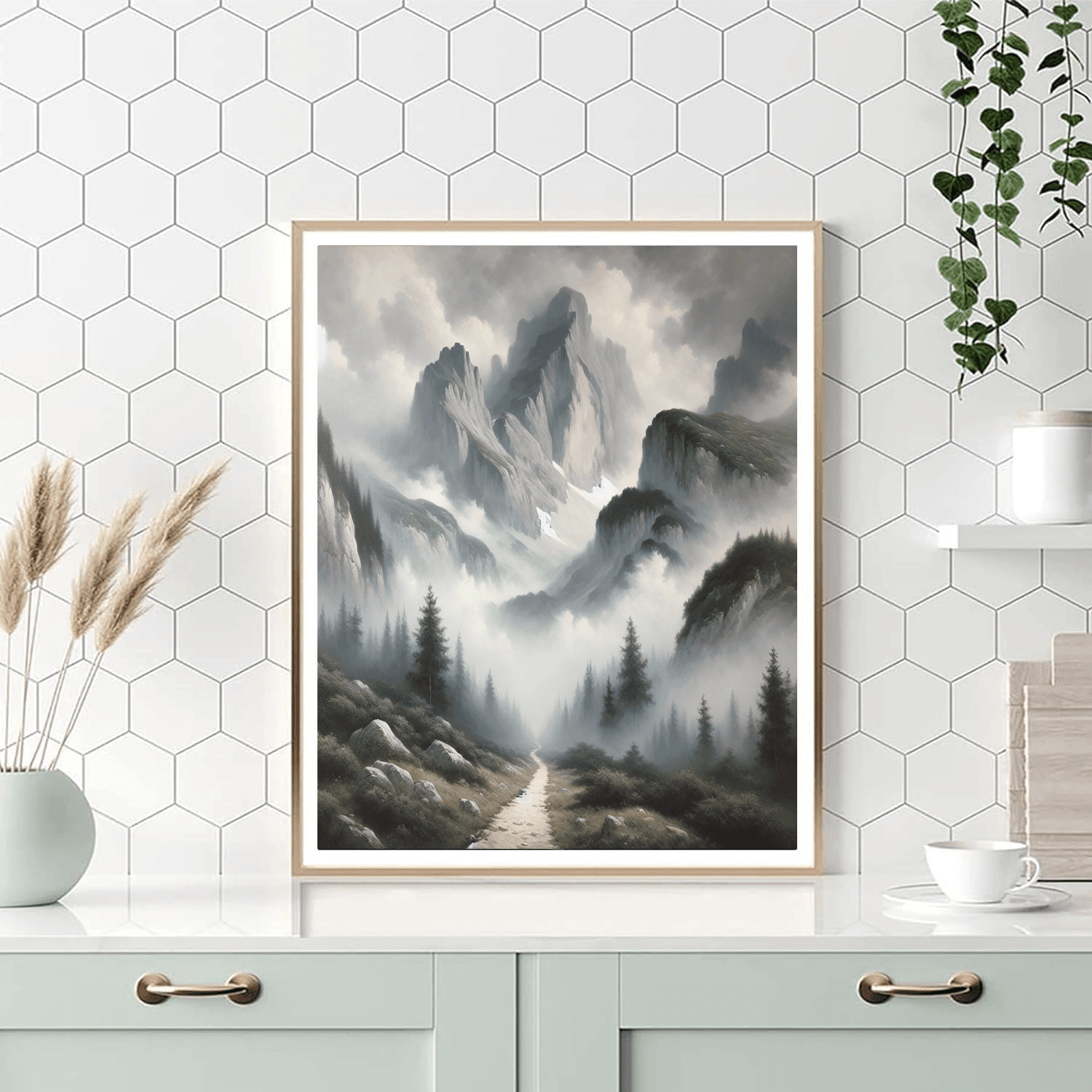 Mystical Mountain Path Number Painting