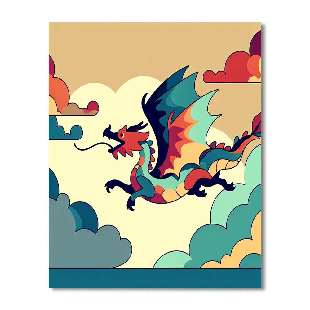 Dynamic Dragon Dance Painting Number Kit
