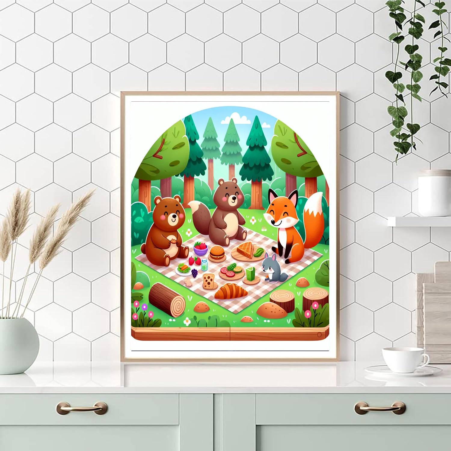 Woodland Picnic Paint By Numbers Art