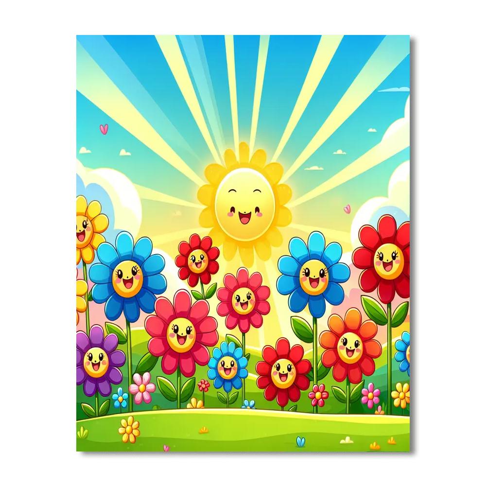 Dancing Colorful Flowers Numbered Painting Kits