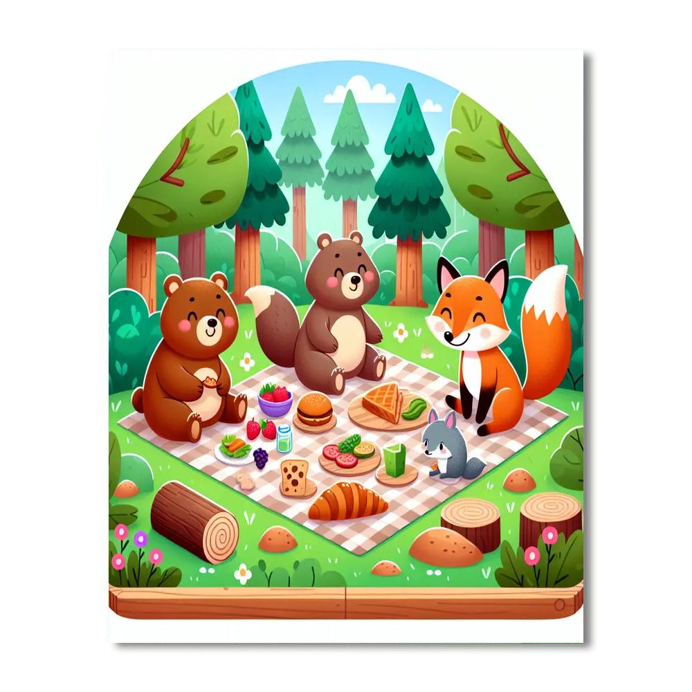 Woodland Picnic Paint By Numbers Art