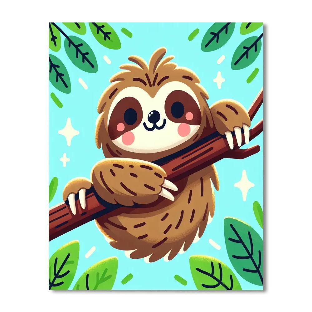 Cuddly Sloth Paint By Numbers Kits