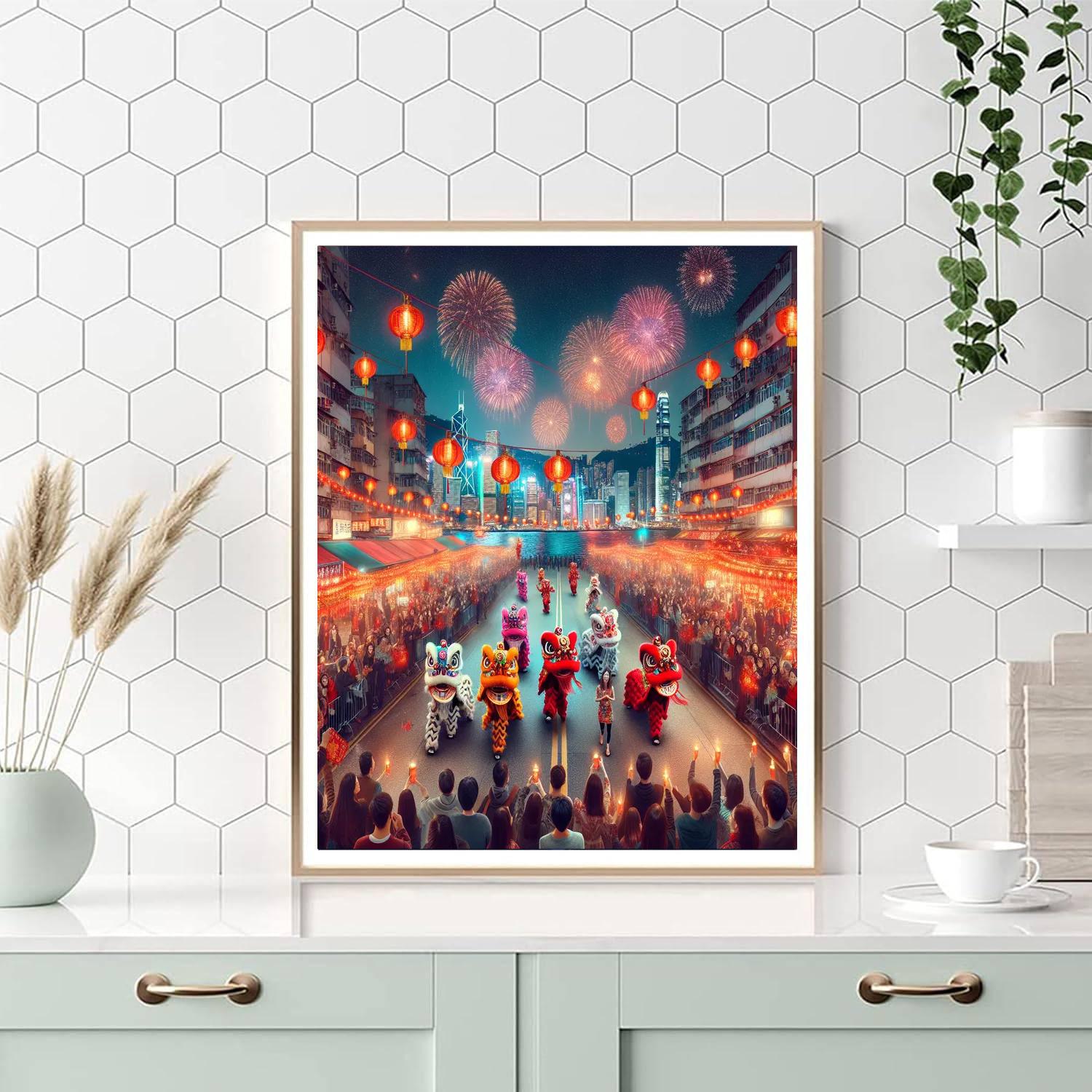 Chinese New Year In Hong Kong Paint By Color