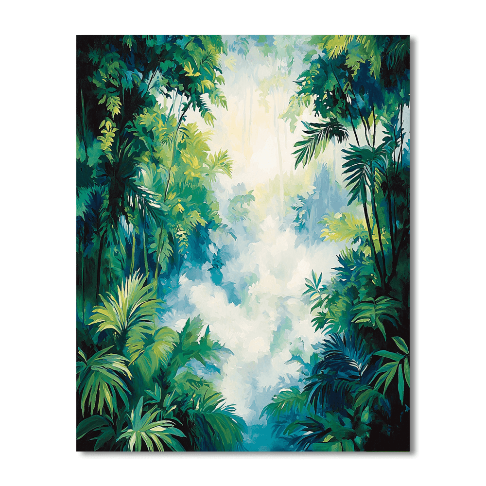 Georgia O'Keeffe Inspired Misty Rainforest Dreamscape  Paint By Numbers