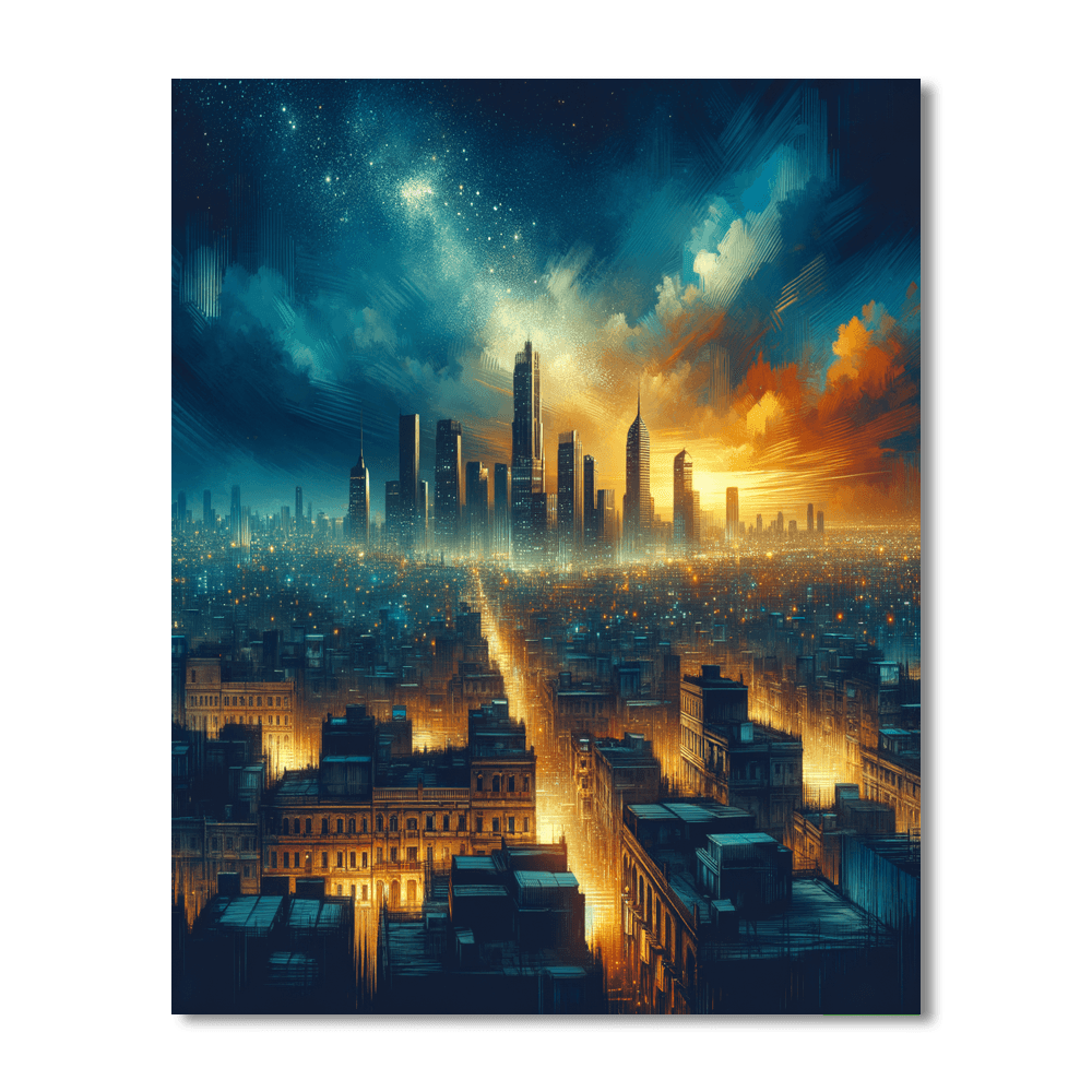 Twinkling City Lights Paint By Numbers Art