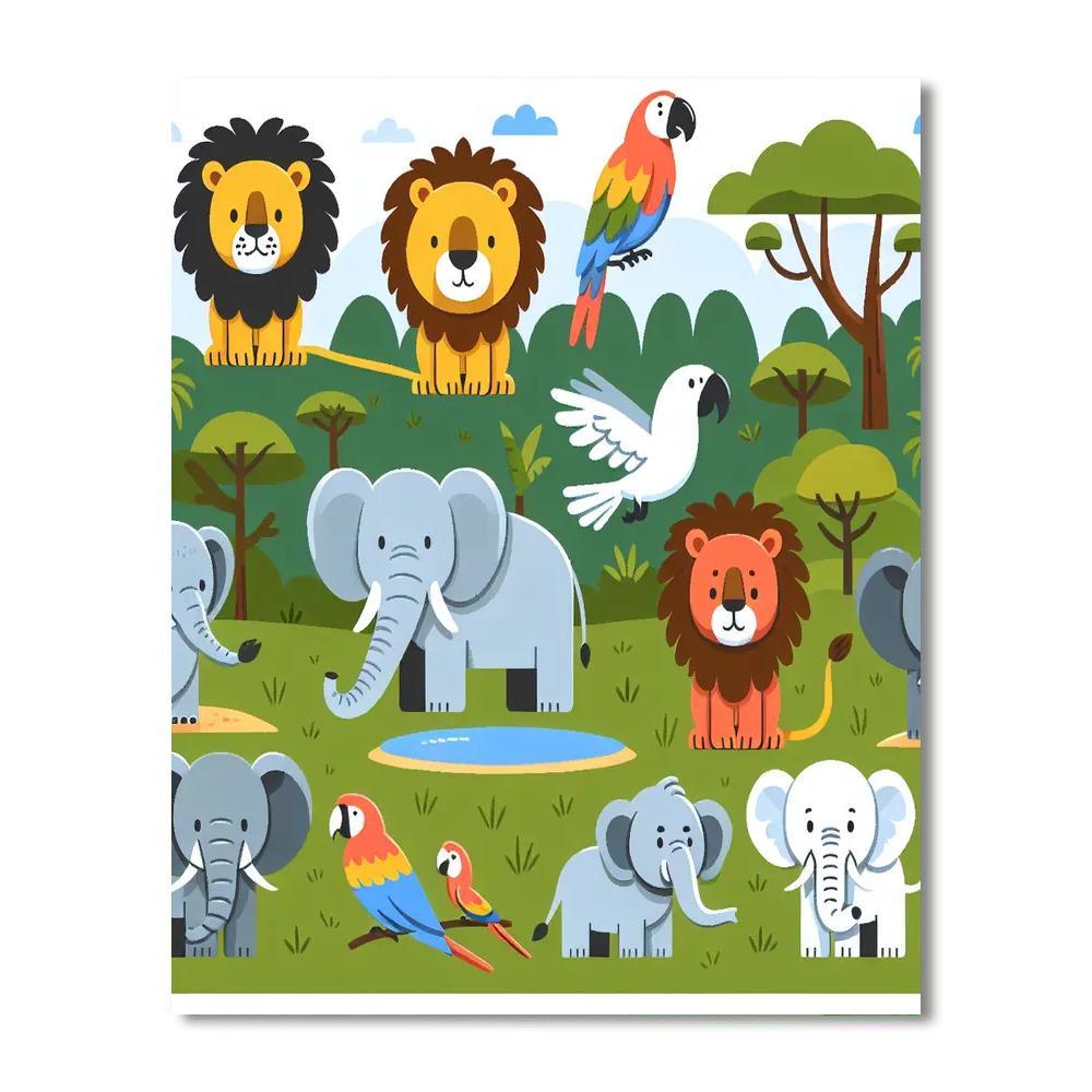 Animal Kingdom Collage Paint By Number