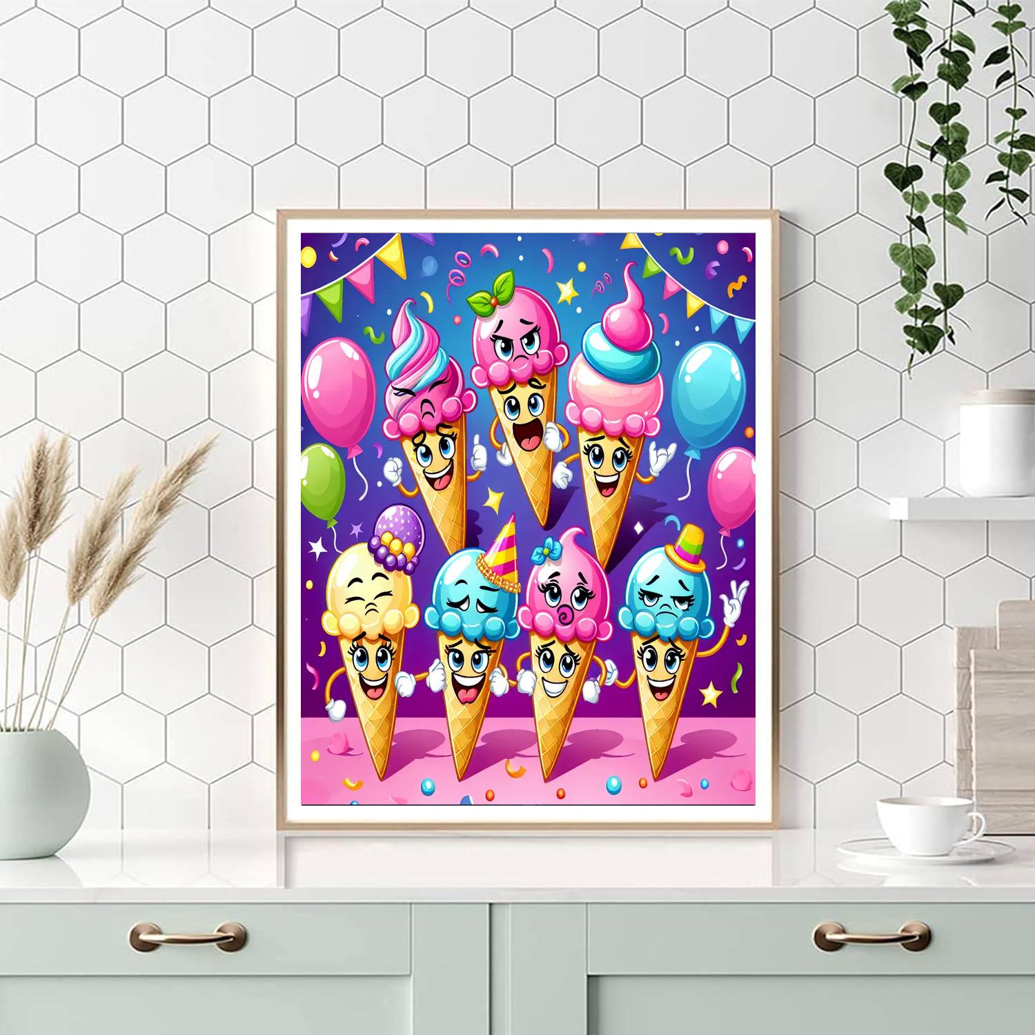 Sassy Ice Cream Party Painting By Numbers Kit
