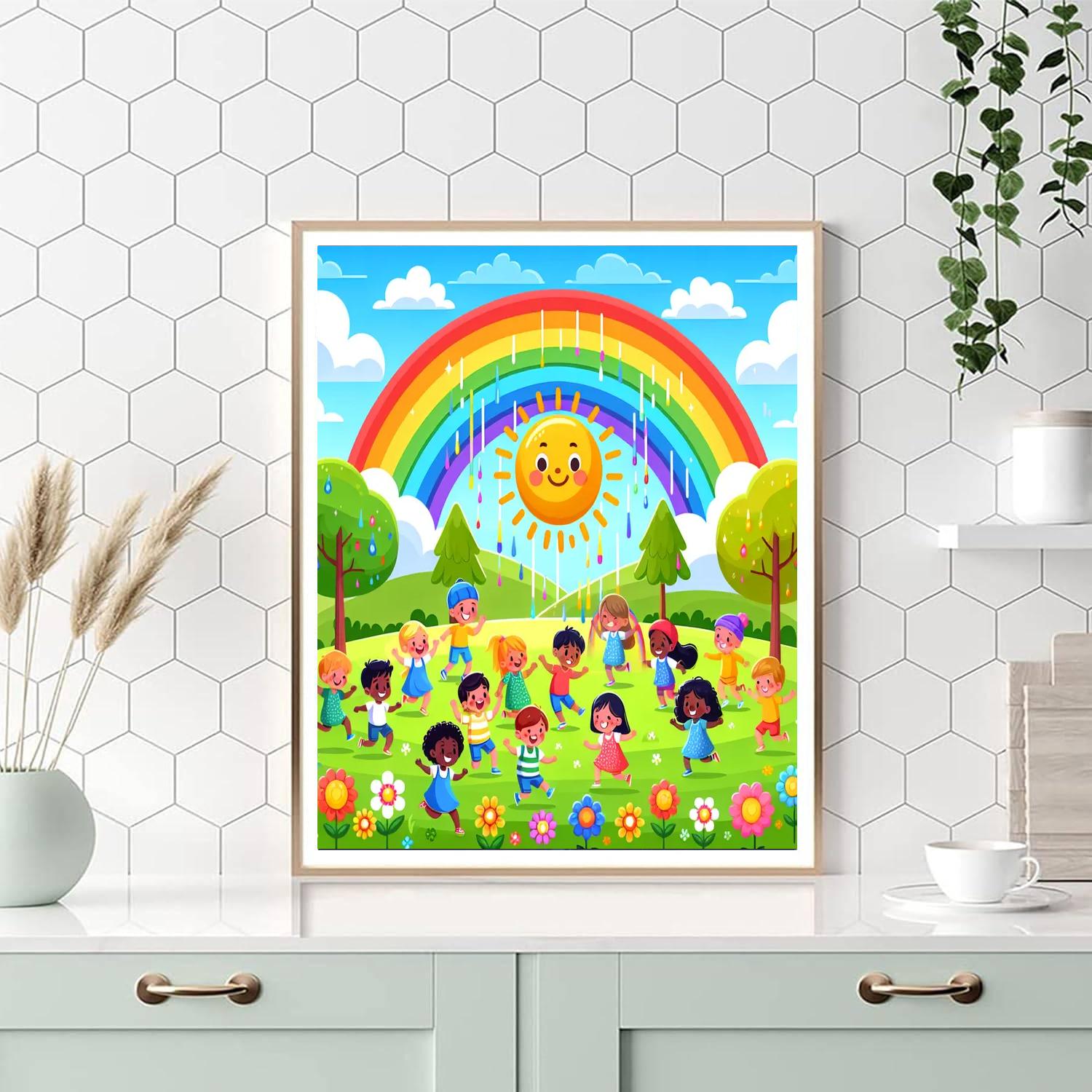 Rainbow Skies And Sunny Days Painting Number Kit