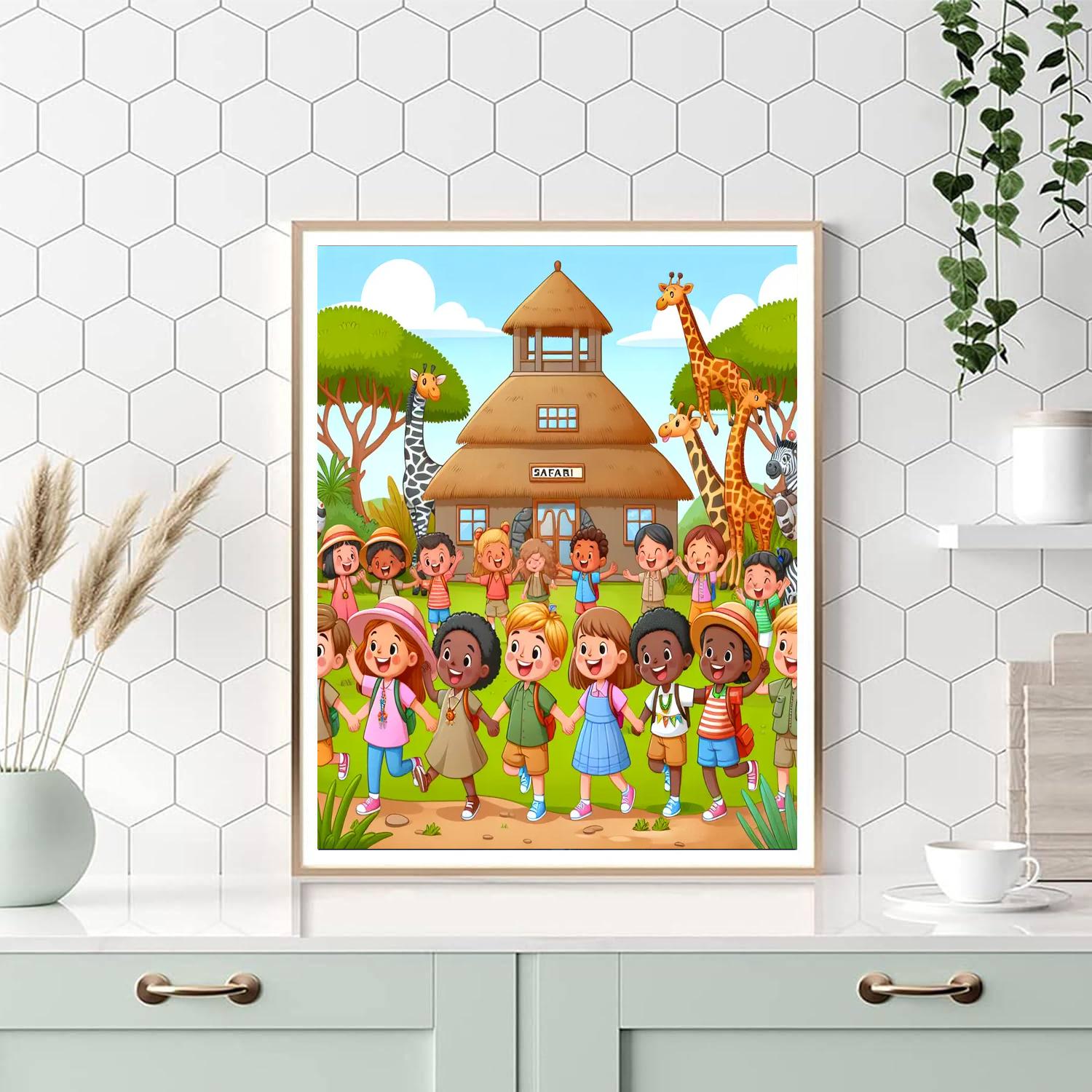 Safari Camp Number Painting