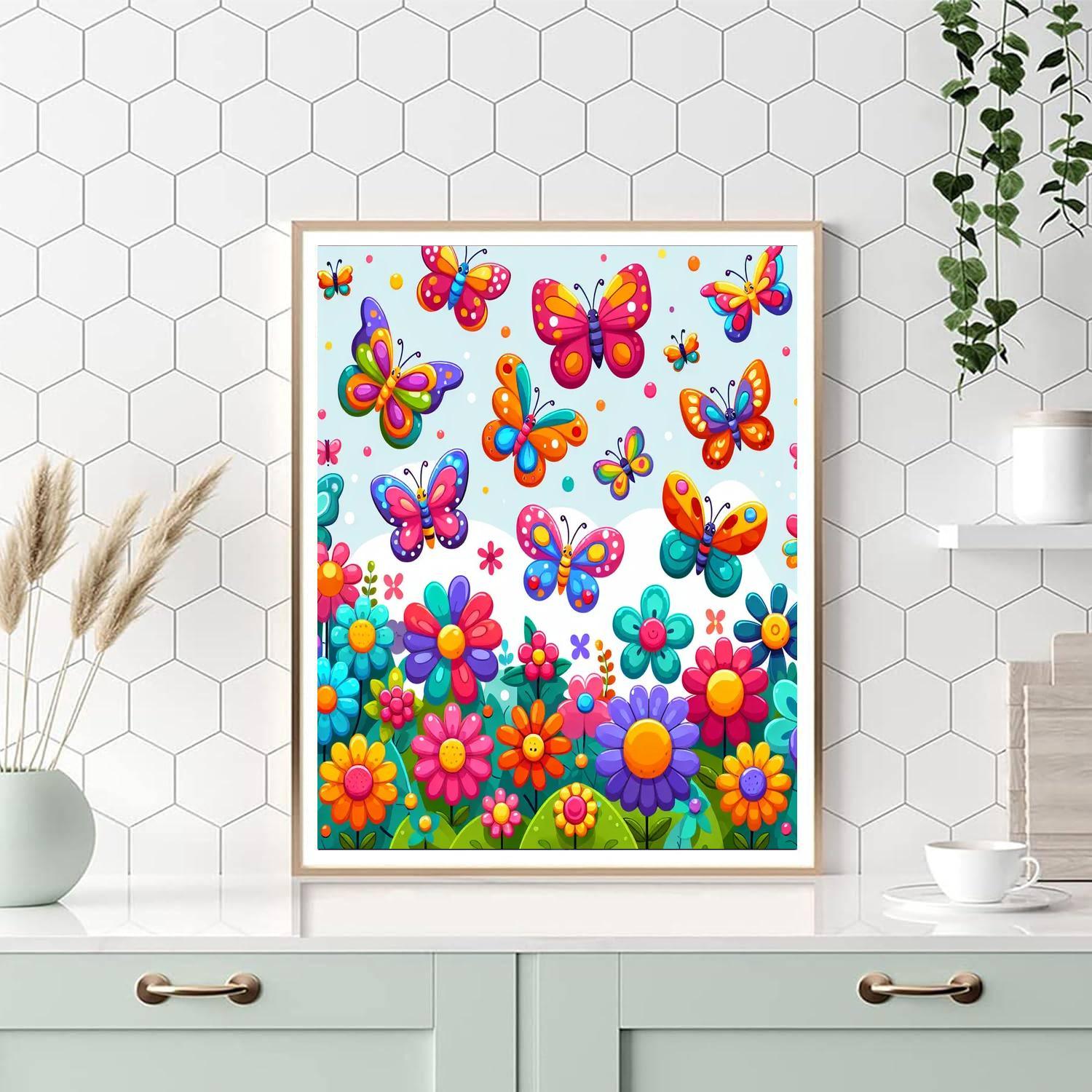 Garden Of Springtime Butterflies Numbered Painting Kits