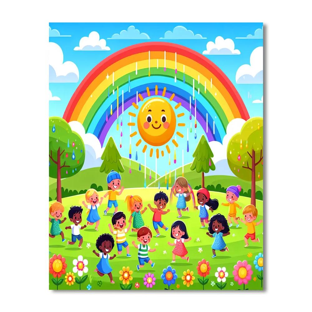 Rainbow Skies And Sunny Days Painting Number Kit