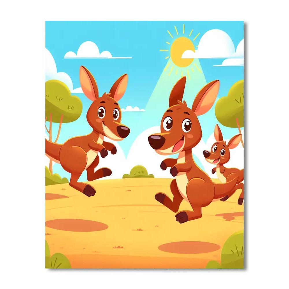 Bouncing Kangaroo Parade Paint By Numbers Kits