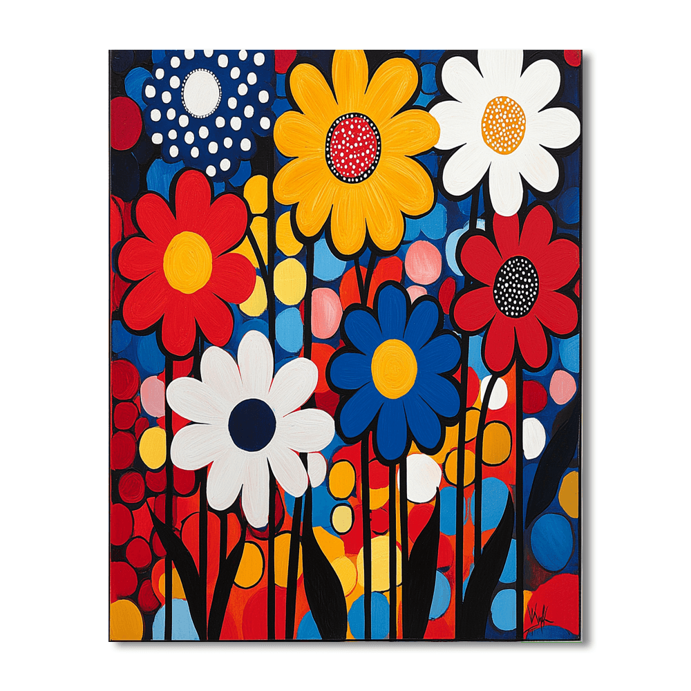Haring Inspired Funky Flora  Paint By Number