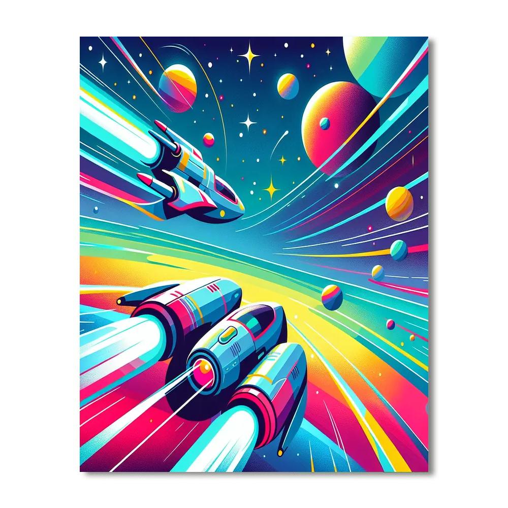 Adventurous Space Race Painting Number Kit