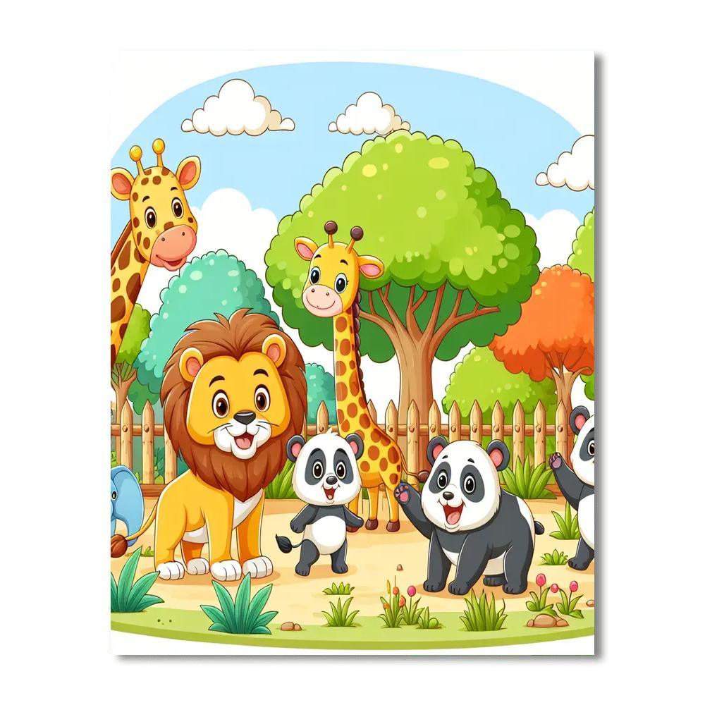 Playtime At The Zoo Numbered Painting Kits