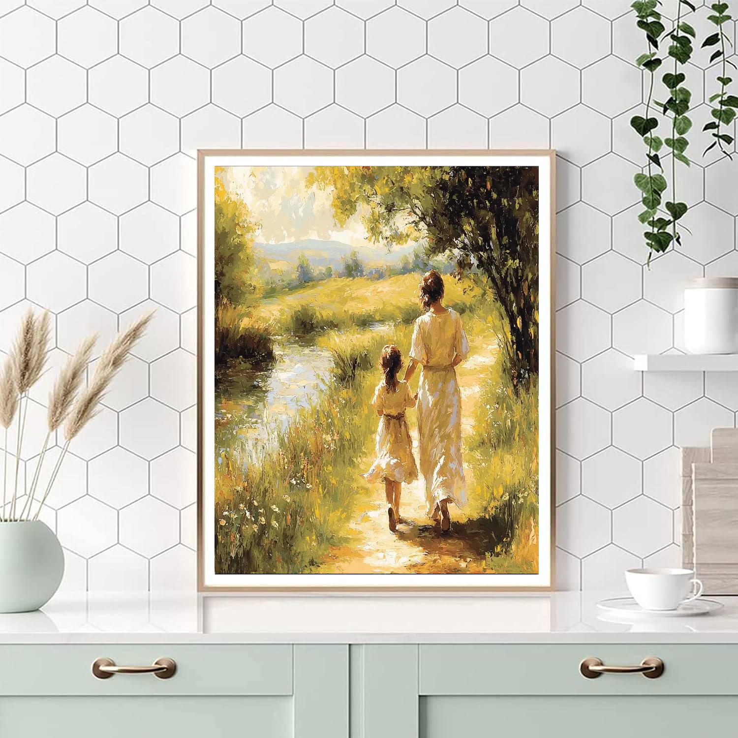 Hand In Hand On The Path Painting Number Kit