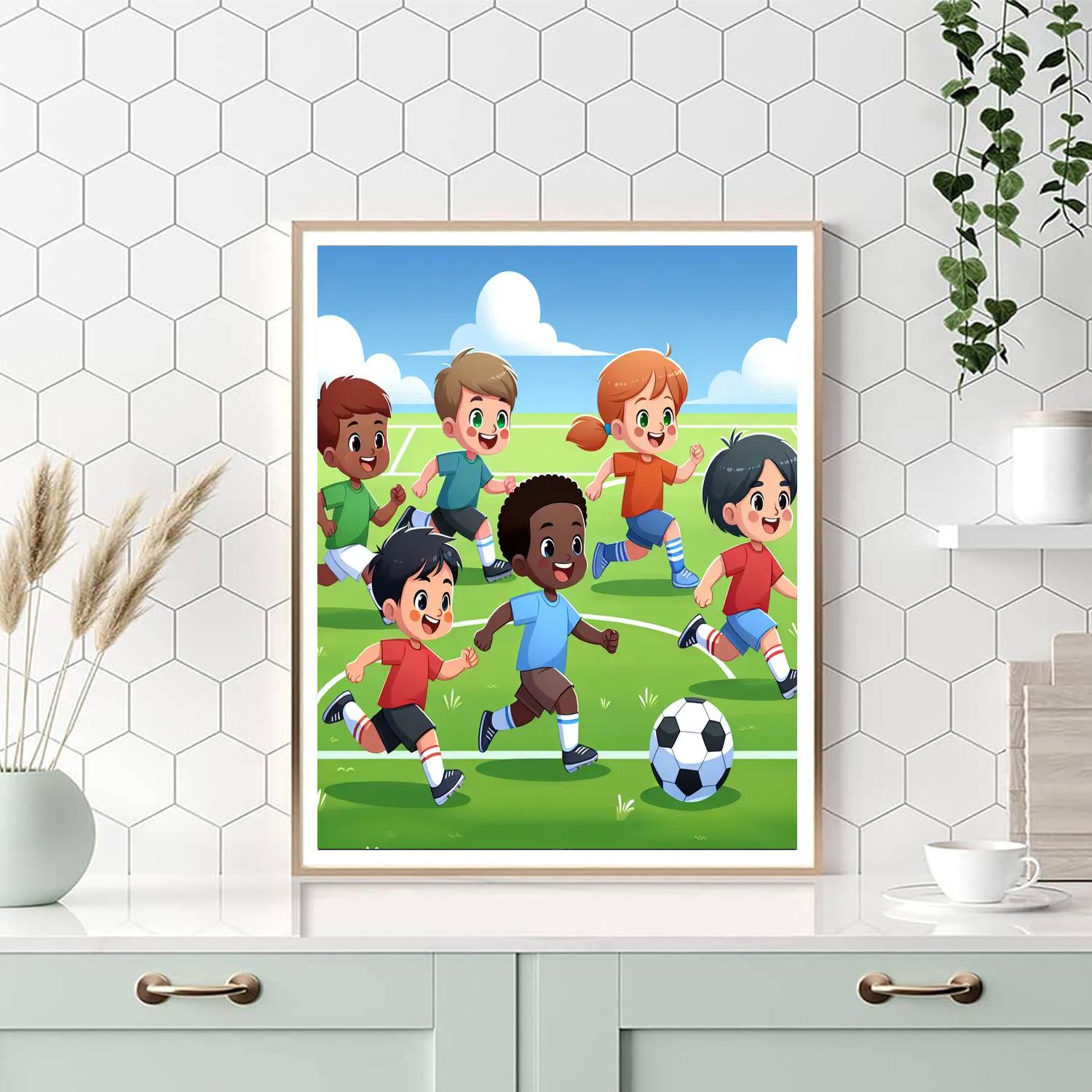 Sporty Soccer Game Paint By Number