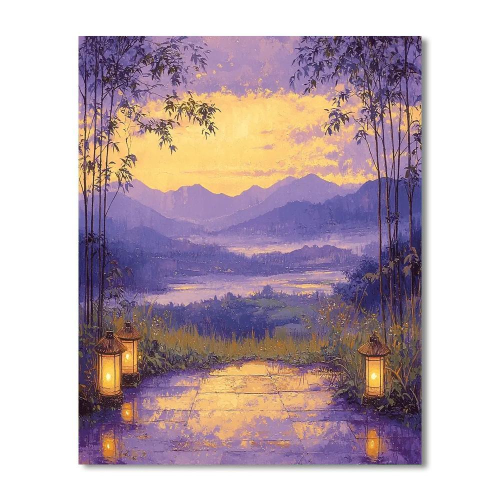 Utagawa Hiroshige Inspired Dancing Lanterns At Twilight  Paint By Number