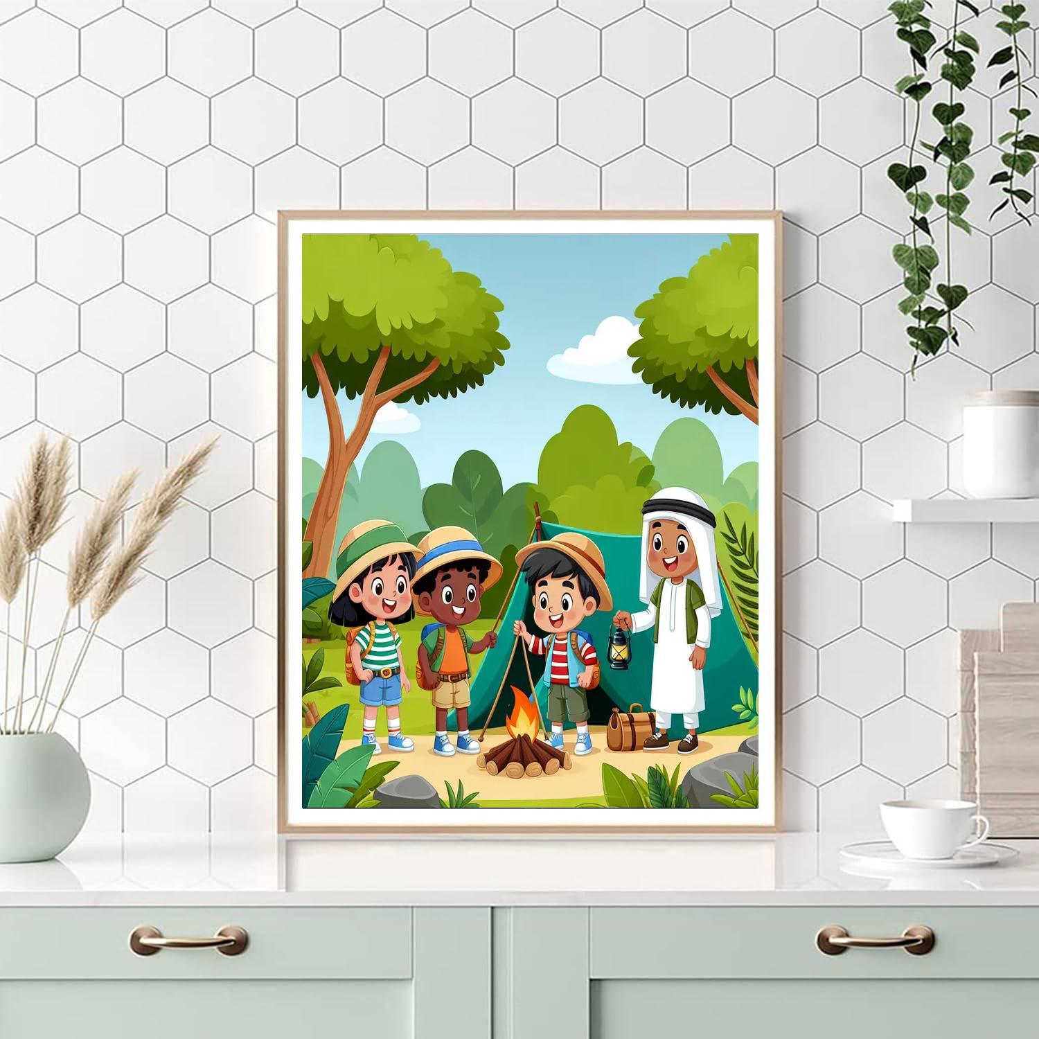 Jungle Explorer Camp Paint By Numbers Art